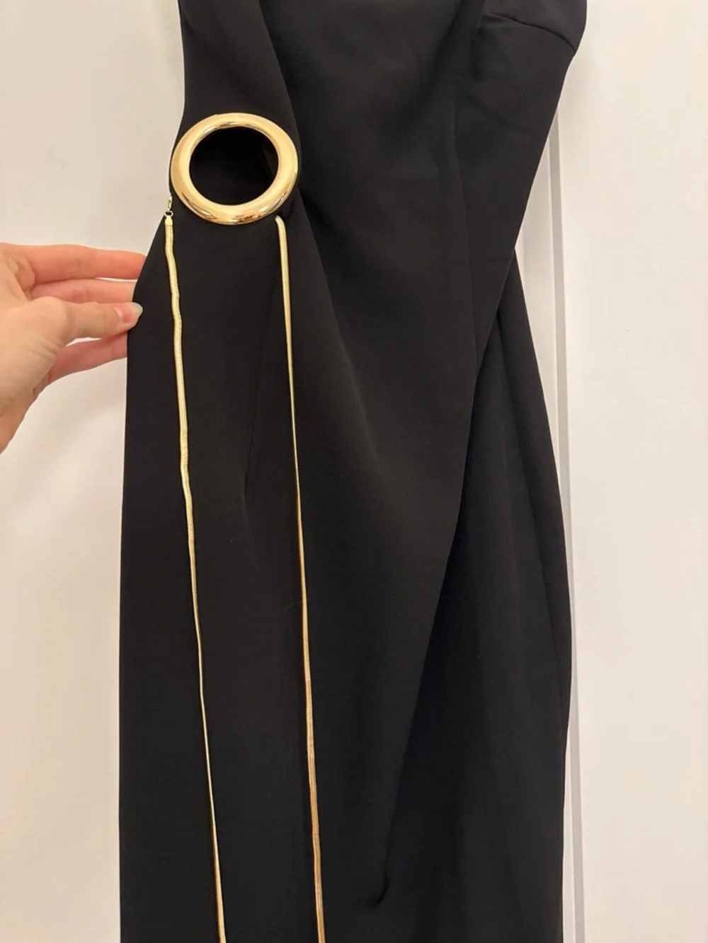 Beautiful Mare Mare Strapless Black Evening Gown with Gold Accent - Picture 2 of 5